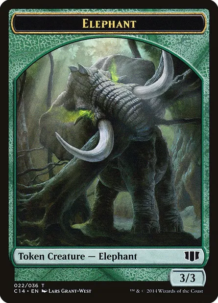 Elephant, Magic card TC14 22 — Commander 2014 Tokens set