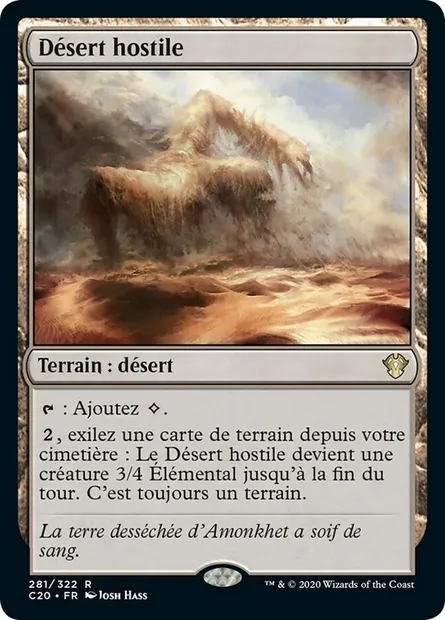 Désert hostile, carte Magic C20 281 — extension Commander 2020