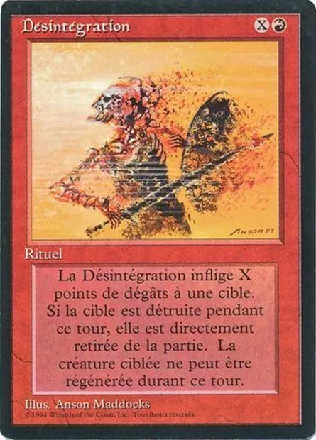 Désintégration, carte Magic FBB 142 — extension Foreign Black Border
