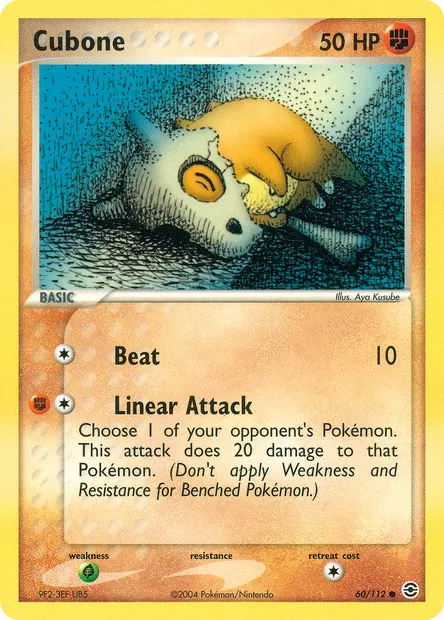 Cubone, Pokémon card RG 60 — FireRed & LeafGreen set