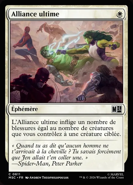 Alliance ultime, carte Magic MSC 611 — extension Marvel Super Heroes Commander