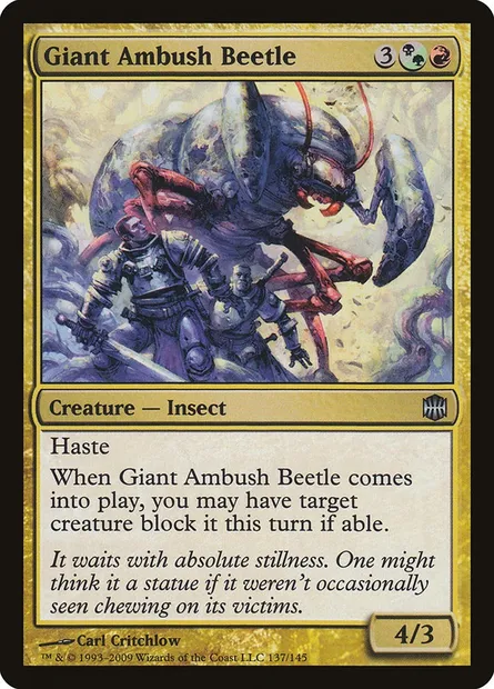 Giant Ambush Beetle, Magic card ARB 137 — Alara Reborn set
