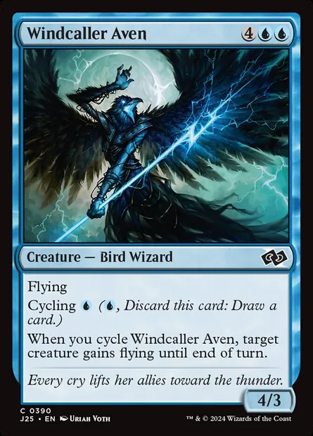 Windcaller Aven, Magic card J25 390 — Foundations Jumpstart set