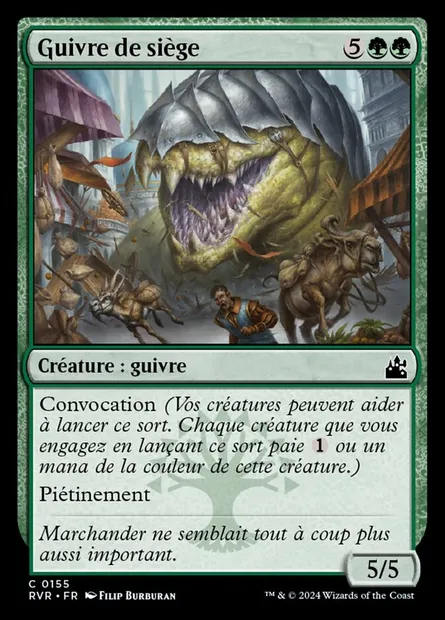 Guivre de siège, carte Magic RVR 155 — extension Ravnica Remastered