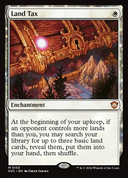 Land Tax, Magic card SOC 153 — Secrets of Strixhaven Commander set