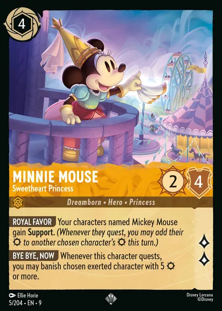 Minnie Mouse - Sweetheart Princess, Disney Lorcana card CH9-005 — Fabled set
