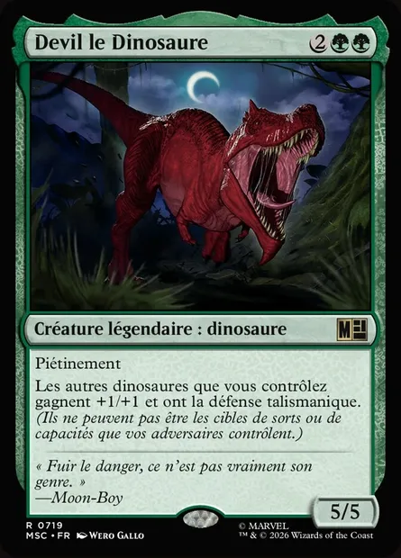 Devil le Dinosaure, carte Magic MSC 719 — extension Marvel Super Heroes Commander