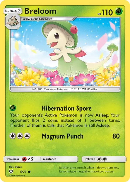 Breloom, Pokémon card SLG 5 — Shining Legends set