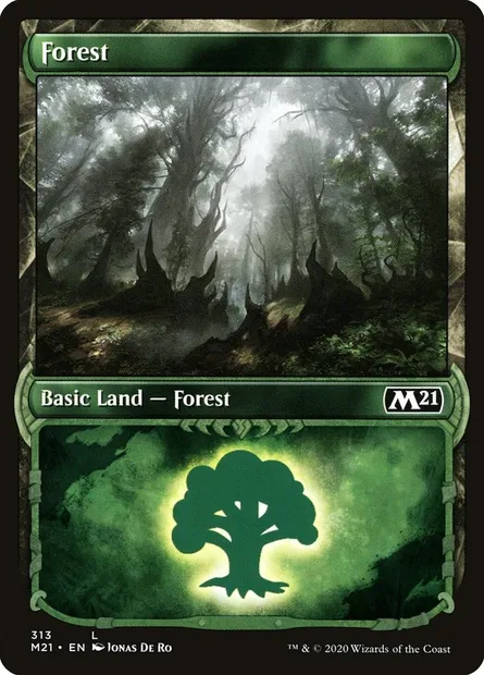 Forest, Magic card M21 313 — Core Set 2021 set