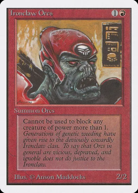 Ironclaw Orcs, Magic card 2ED 160 — Unlimited Edition set