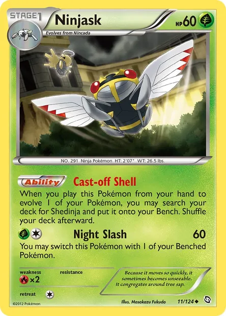 Ninjask, Pokémon card DRX 11 — Dragons Exalted set