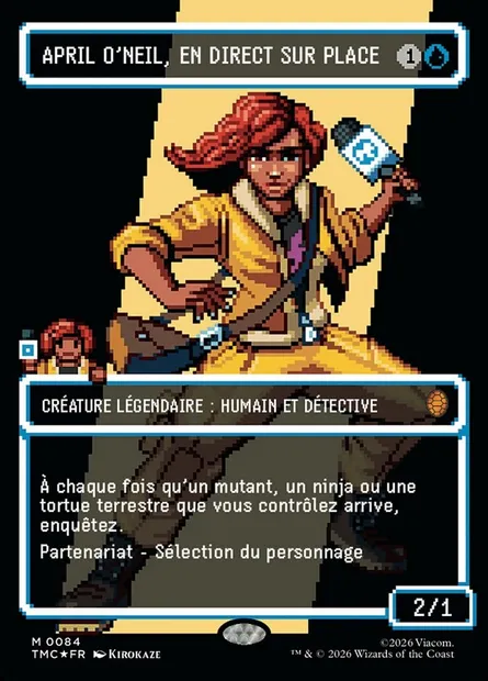 April O'Neil, en direct sur place, carte Magic TMC 84 — extension Teenage Mutant Ninja Turtles Eternal
