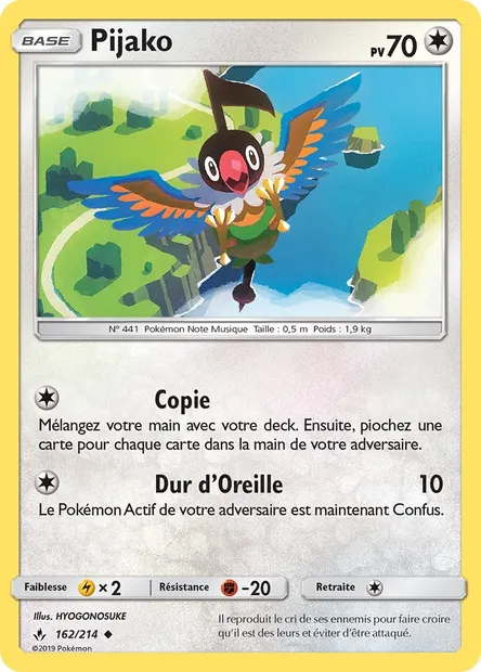 Pijako, carte Pokémon UNB 162 — extension Alliance Infaillible