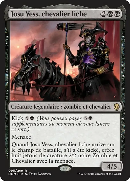 Josu Vess, chevalier liche, carte Magic DOM 95 — extension Dominaria