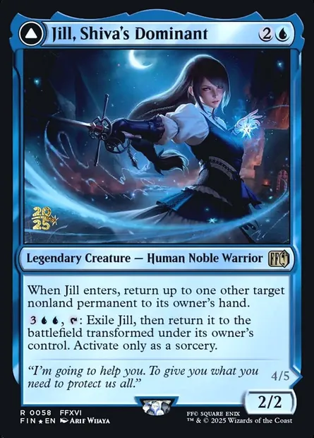 Jill, Shiva's Dominant // Shiva, Warden of Ice, carte Magic PFIN 58s — extension Final Fantasy Promos