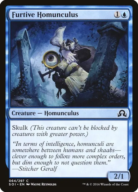 Furtive Homunculus, Magic card SOI 64 — Shadows over Innistrad set