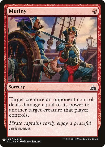 Mutiny, Magic card PLST RIX-106 — The List set