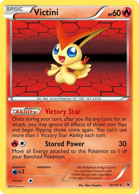 Victini, Pokémon card NVI 14 — Noble Victories set
