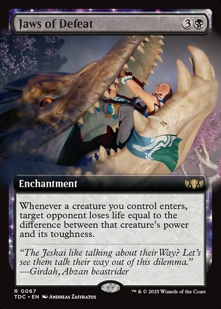 Jaws of Defeat, Magic card TDC 67 — Tarkir: Dragonstorm Commander set