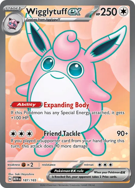 Wigglytuff ex, Pokémon card MEW 187 — 151 set