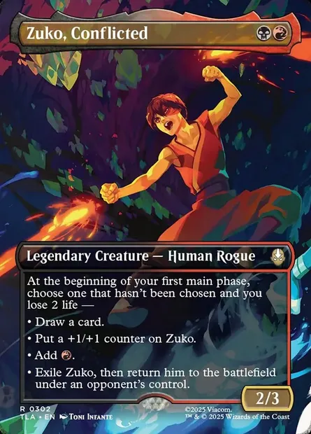 Zuko, Conflicted, Magic card TLA 302 — Avatar: The Last Airbender set