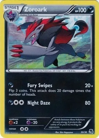 Zoroark, carte Pokémon TK5Z 030 — extension BW Trainer Kit Zoroark