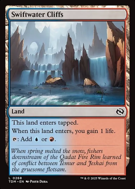 Swiftwater Cliffs, Magic card TDM 268 — Tarkir: Dragonstorm set