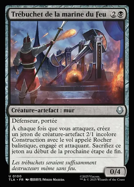 Trébuchet de la marine du Feu, carte Magic TLA 100 — extension Avatar: The Last Airbender