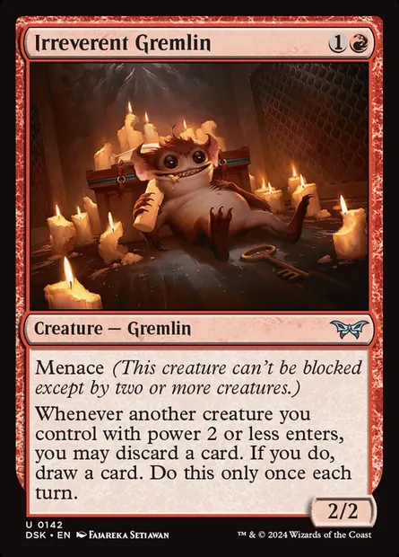 Irreverent Gremlin, Magic card DSK 142 — Duskmourn: House of Horror set