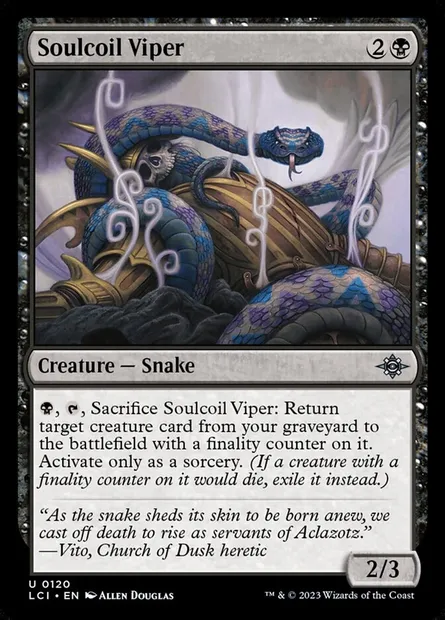 Soulcoil Viper, Magic card LCI 120 — The Lost Caverns of Ixalan set