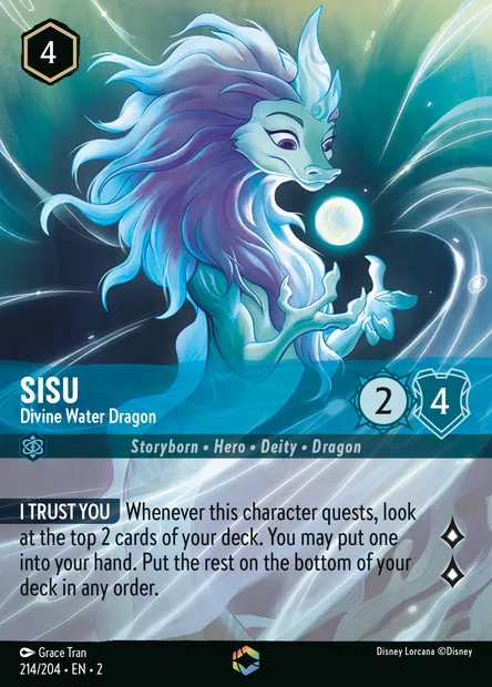 Sisu - Divine Water Dragon, Disney Lorcana card CH2-214 — Rise of the Floodborn set