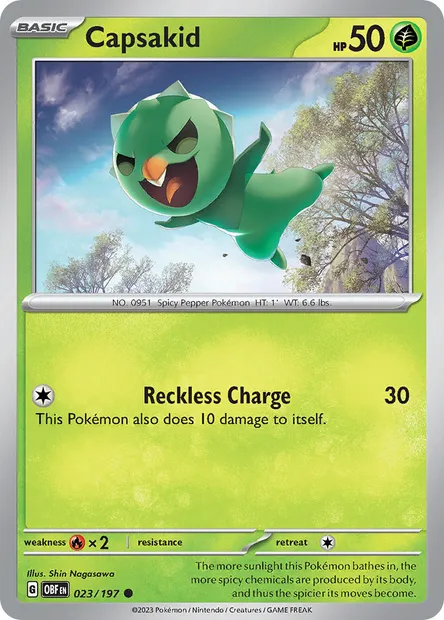 Capsakid, Pokémon card OBF 023 — Obsidian Flames set
