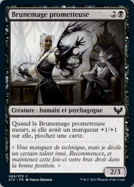 Brunemage prometteuse, carte Magic STX 85 — extension Strixhaven: l'Académie des Mages