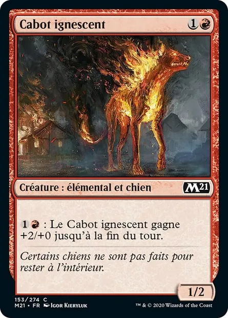 Cabot ignescent, carte Magic M21 153 — extension Core Set 2021