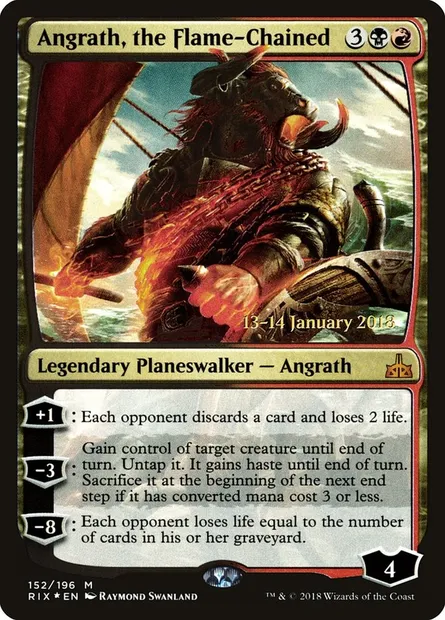 Angrath, the Flame-Chained, Magic card PRIX 152s — Rivals of Ixalan Promos set