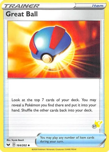 Great Ball, Pokémon card BA22 164-57 — Battle Academy 2022 set