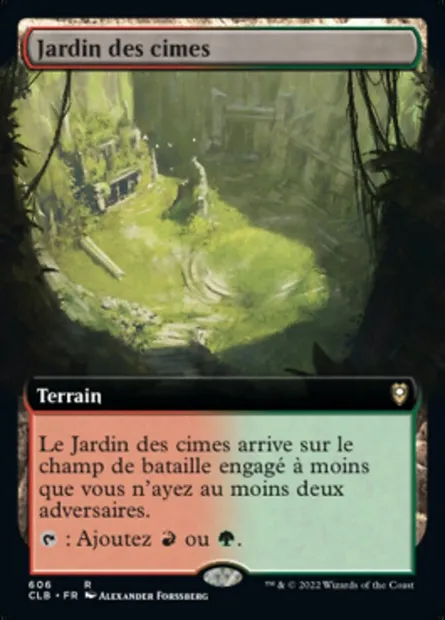Jardin des cimes, carte Magic CLB 606 — extension Commander Légendes : la bataille de la Porte de Baldur