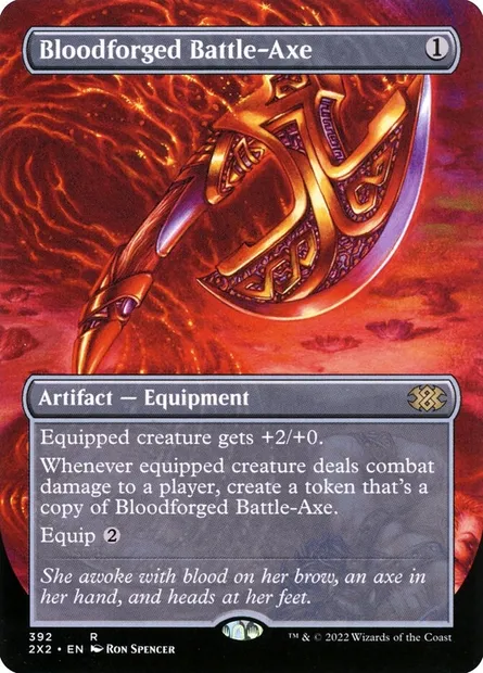Bloodforged Battle-Axe, Magic card 2X2 392 — Double Masters 2022 set