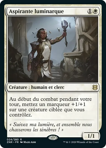 Aspirante luminarque, carte Magic ZNR 24 — extension Renaissance de Zendikar
