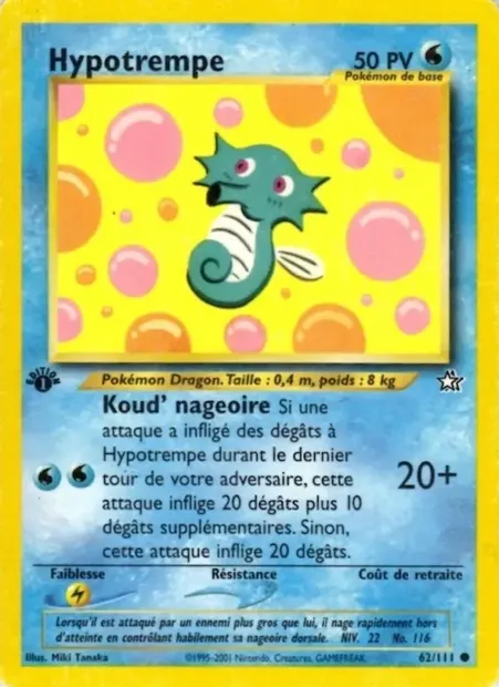 Hypotrempe, carte Pokémon NG 62 — extension Neo Genesis