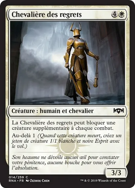 Chevalière des regrets, carte Magic RNA 14 — extension L'allégeance de Ravnica