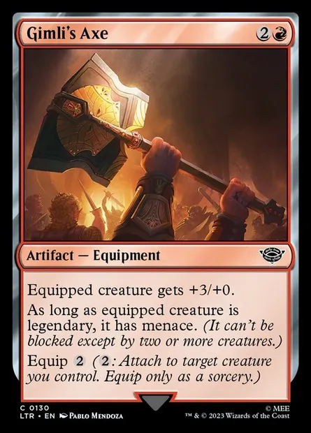 Gimli's Axe, Magic card LTR 130 — The Lord of the Rings: Tales of Middle-earth set