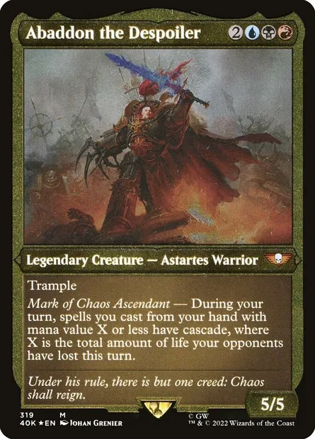 Abaddon the Despoiler, Magic card 40K 319 — Warhammer 40,000 Commander set