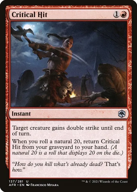 Critical Hit, Magic card AFR 137 — Adventures in the Forgotten Realms set