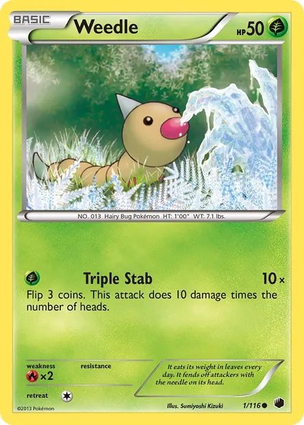 Weedle, Pokémon card PLF 1 — Plasma Freeze set