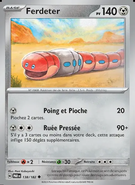 Ferdeter, carte Pokémon PAR 138 — extension Faille Paradoxe