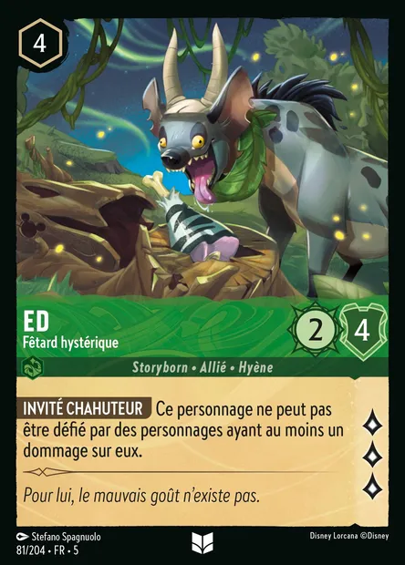 Ed - Fêtard hystérique, carte Disney Lorcana CH5-081 — extension Ciel Scintillant