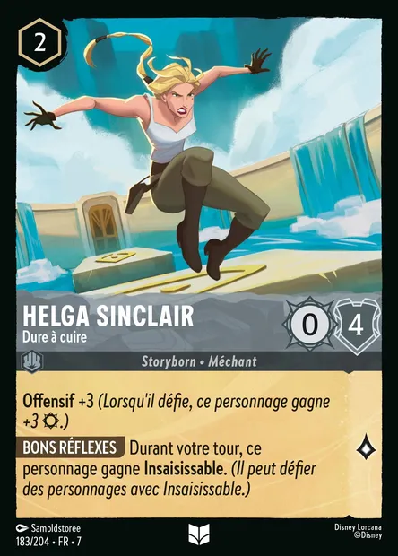 Helga Sinclair - Dure à cuire, carte Disney Lorcana CH7-183 — extension L'île d'Archazia