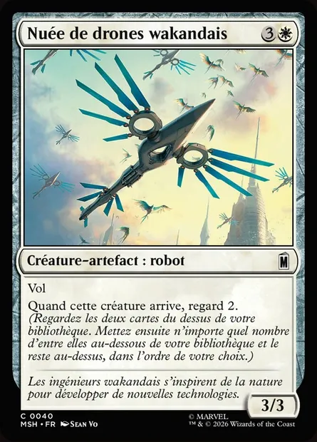 Nuée de drones wakandais, carte Magic MSH 40 — extension Marvel Super Heroes