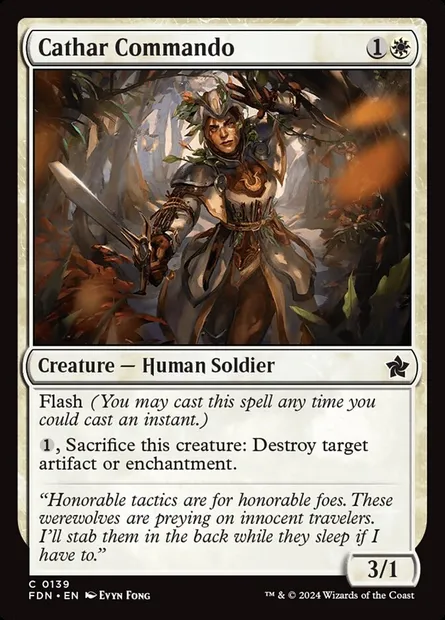 Cathar Commando, Magic card FDN 139 — Foundations set